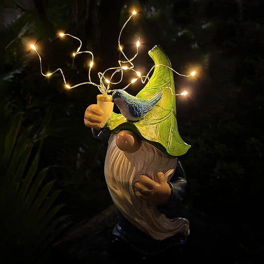 Garden Gnomes with Firework Solar Light Garden Decor for Outside, Outdoor Statues,Knomes Decor Outdoor for Yard Patio Lawn,Gnomes Gifts Decorations, Naughty Funny Gnomes (Firework Gnome)