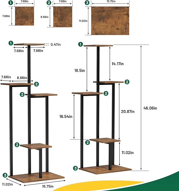 Plant Stand Indoor with Grow Light, 2-Pack Metal Plant Shelf with 6 Grow Lights, 5 Tiered Corner Plant Stand Shelves for Indoor Plants Multiple, Plant Rack Display Flower Holder for Living Room, Patio