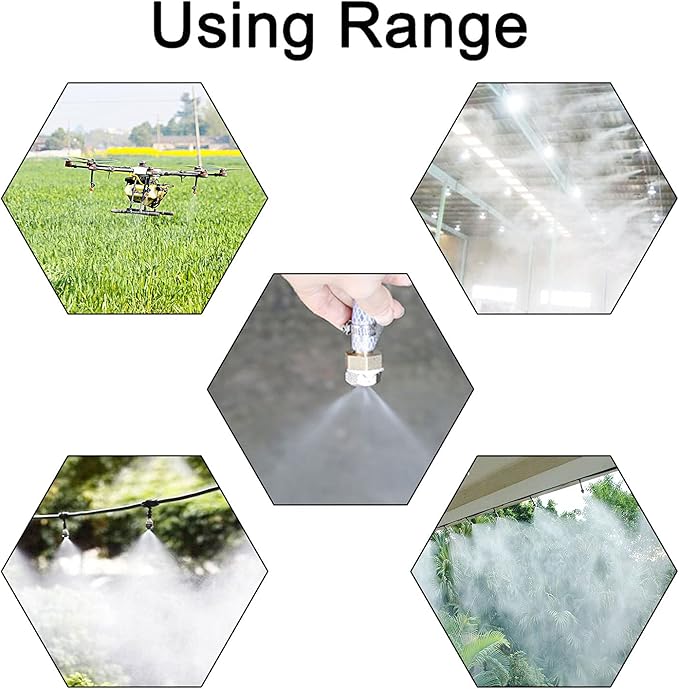 Aopin G 3/16 Brass Misting Nozzles 0.15mm / 0.006" Orifice Atomizing Mister Sprayer Nozzle Suitable For Outdoor Cooling,Garden Irrigation,Fountain, Crop Nutrient Injection, Greenhouse 8 Pcs