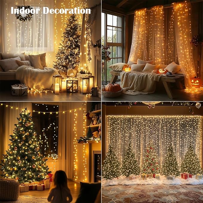 Fairy Lights Plug in,2Pack 100FT 300 LEDs Waterproof Led String Lights,Twinkle Light with 8 Modes Remote for Outdoor Indoor Christmas Wedding Birthday Garden Party Decorations,Warm White