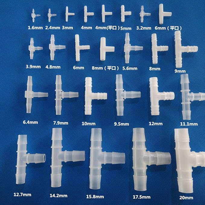 Unifizz T - Piece Hose Equal Paths Tube Accessories,9mm Equal Paths Plastic Hose Tube Connector For Cooling Watering Irrigation, Transparent, 10Pcs