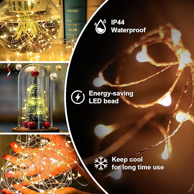 Fairy Lights Plug in,100FT 300 LEDs Waterproof Led String Lights,Twinkle Light with 8 Modes Remote for Outdoor Indoor Christmas Wedding Birthday Garden Party Decorations,Warm White