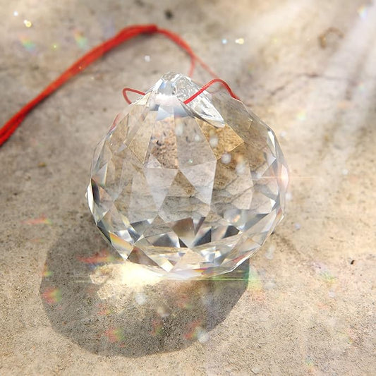 MerryNine 60mm Clear Crystal Ball Prism Sun Shine Catcher Rainbow Pendants Maker, Hanging Crystals Prisms for Windows, for Feng Shui, for Gift(60mm/2.36" 1pack)