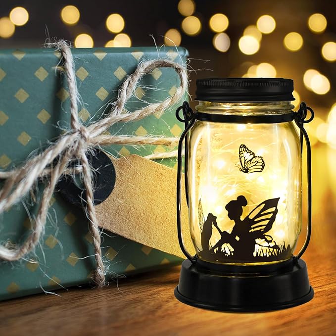 Kyoryuger Solar Lanterns Dog Solar Lights Outdoor Gifts for Women Men Dog Lovers Gifts Decorative Hanging Dog Lanterns with Stake for Yard Lawn Garden Decor Waterproof LED Dog Light
