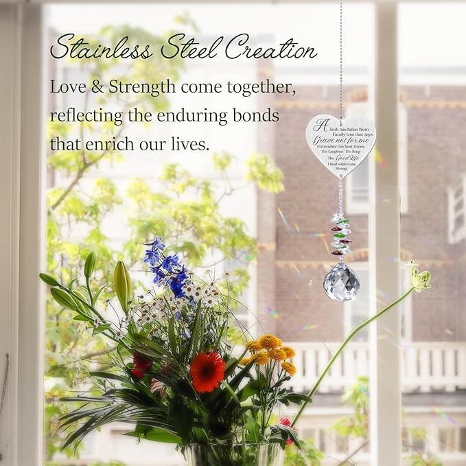 Memorial Gifts Crystal Garden Suncatcher, Sympathy Gifts for Loss of Loved One, in Memory of Loved One Gifts, Bereavement Gifts for Loss of Mom Dad, Cardinal Gifts Rainbow Maker Hanging Decoration