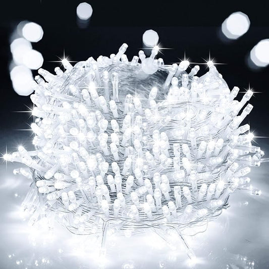 Decute 800 LED 272FT Christmas String Lights 8 Modes with Timer Function, Waterproof Twinkle Fairy Lights for Christmas Tree Party Wedding Yard Garden Outdoor Indoor Decorations, Cool White