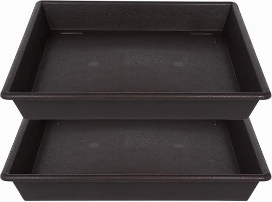 Square Plant Saucer 16 Inch 2 Pack, Plant Stand Plant Trays for Pots Heavy Duty Plastic Plant Saucers for Indoors Outdoors, Flower Pot No Holes Plant Lover Gardening Gifts