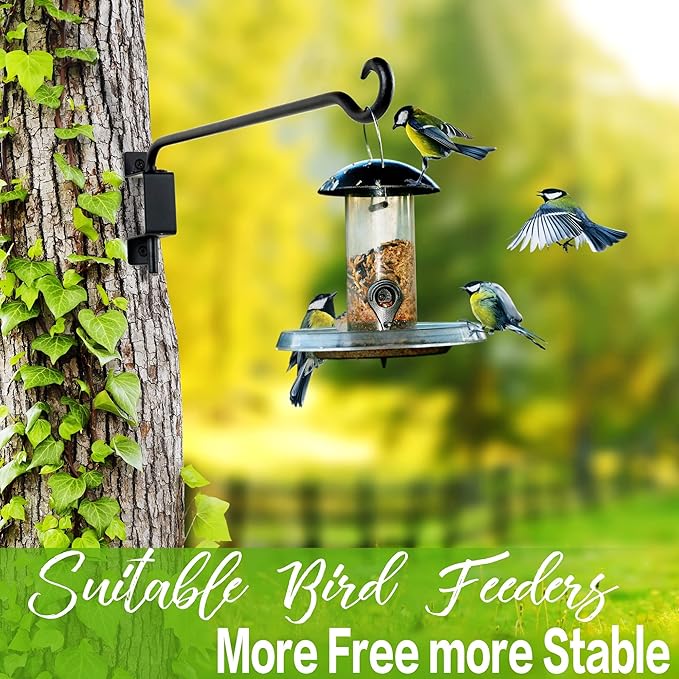 AJART Swivel Hanging Plant Bracket: Outdoor Bird Feeder Hangers for Indoor Wall Mount 16 Inch - 2 Pieces Hummingbird Feeder Hook for Flower Basket
