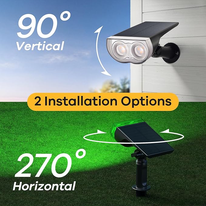 Consciot Solar Color Changing Outdoor Spotlights, 7 Lighting Modes Outside Solar Lights Waterproof IP67, Multicolor Christmas Decorations Landscape Lights for Pathway Patio Fence, Auto On/Off, 6 Pack