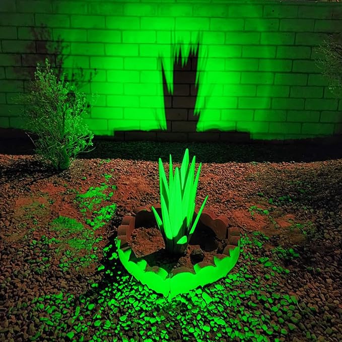 T-SUNUS Green Solar Landscape Lights Christmas 4 Pack, IP65 Waterproof Halloween Garden Pond Light, Auto-on/Off Security Spotlight for St. Patrick's Day Flag Tree Wall Patio Yard Driveway Pool Area