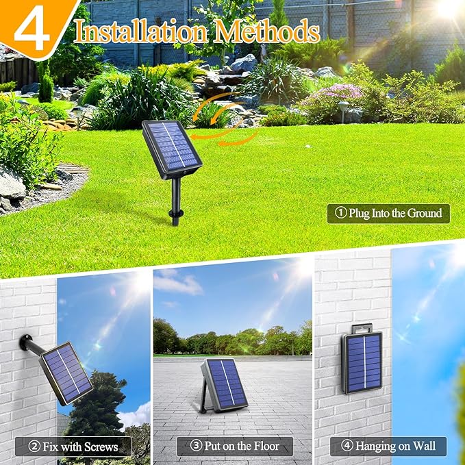 Ollny Solar String Lights Outdoor, 2 Pack Total 80FT 240LED Solar String Lights, 8 Modes IP67 Waterproof Fairy Lights for Outside Yard Garden Holiday Xmas Decorations, Multicolor