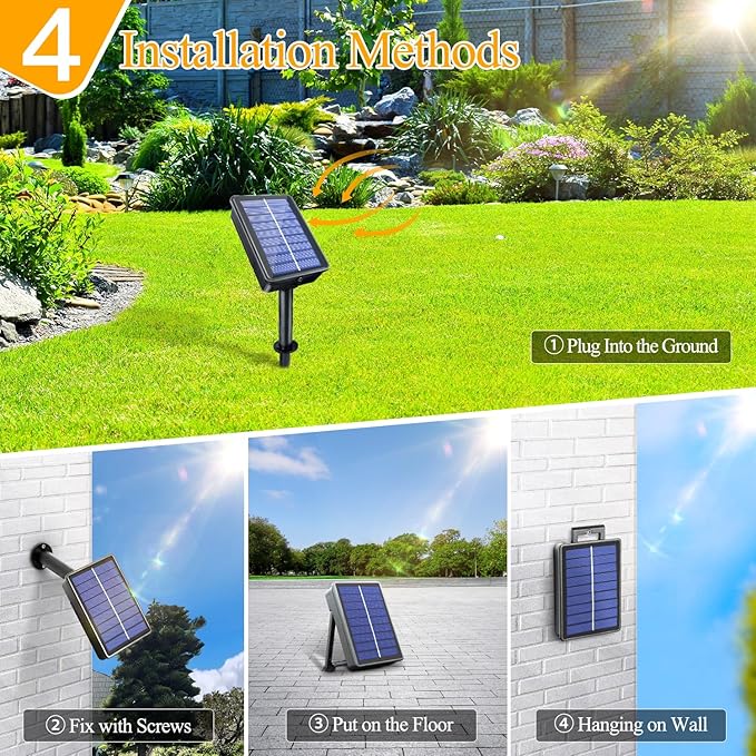 Ollny Solar String Lights Outdoor, 40FT 120LED Solar Fairy Lights, 8 Modes IP67 Waterproof Solar Light for Outside Yard Garden Patio Camping Wedding(Multicolor)