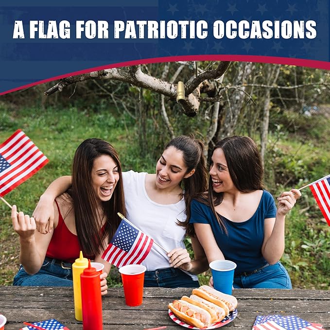 US Flag Store USA Stick Flag 4" x 6" Standard with Spear Tip
