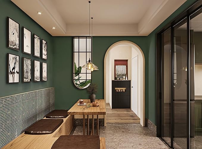 Dimoon 394''x23.6'' Green Peel and Stick Wallpaper Contact Paper Modern Self Adhesive Wall Paper Removable Renter Friendly Textured Solid Color Shelf Cabinet Vinyl Roll (394''x23.6'',Dark Green)