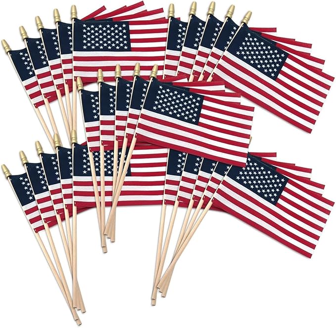 US Flag Store USA Stick Flag 4" x 6" Standard with Spear Tip