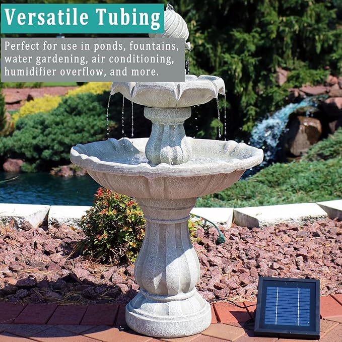 Black Vinyl Tubing 3/4” ID × 1” OD - 25 Feet PVC Flexible Plastic Tube Hybrid Hose, Transfer Water Air Oil for Pond Fountain Garden, Non-toxic and BPA free