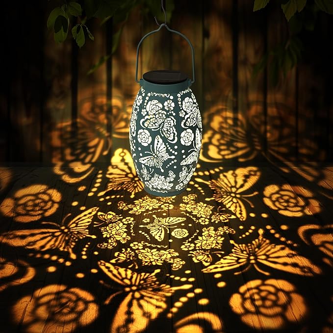 Butterfly Pattern Solar Garden Lights, Waterproof Flower Decorations 2 Sets, Blue, But-US600-1
