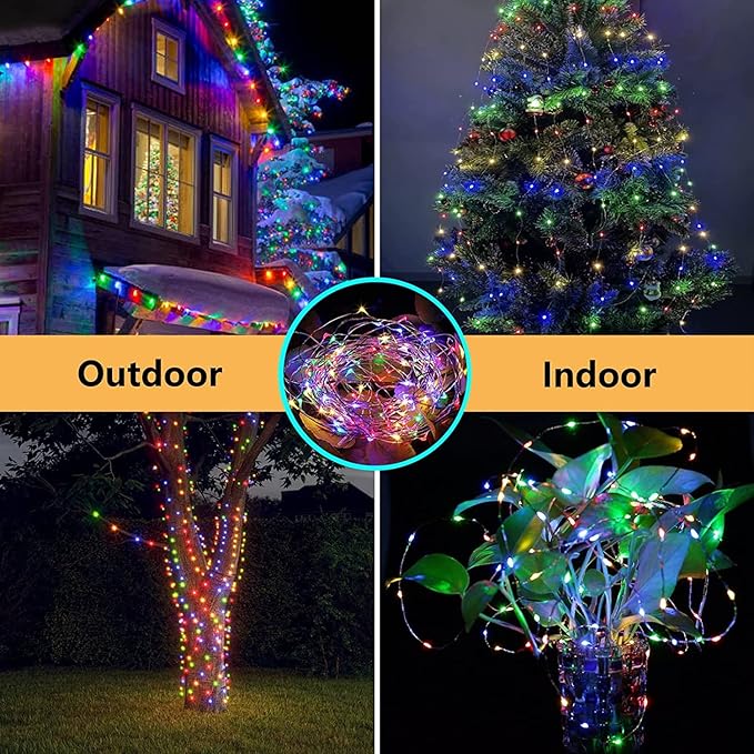 66Ft 200 LED Fairy Lights Plug in with Remote, Waterproof String Lights Outdoor& Indoor 8 Modes with Timer, LED Twinkle Light for Girl's Room Garden Patio Halloween Christmas Decorations (Multicolor)