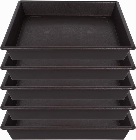 Square Plant Saucer 8 Inch 5 Pack, Plant Stand Plant Trays for Pots Heavy Duty Plastic Plant Saucers for Indoors Outdoors, Flower Pot No Holes Plant Lover Gardening Gifts