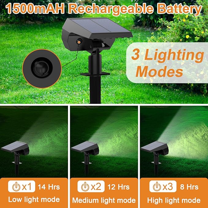 WELALO Solar Spot Lights Outdoor, [10 Pack/52 LED/3 Modes] 2-in-1 Solar Landscape Spotlights, Solar Powered Security Lights, Waterproof Wall Lights for Walkway Yard Garden Driveway(Cool White)