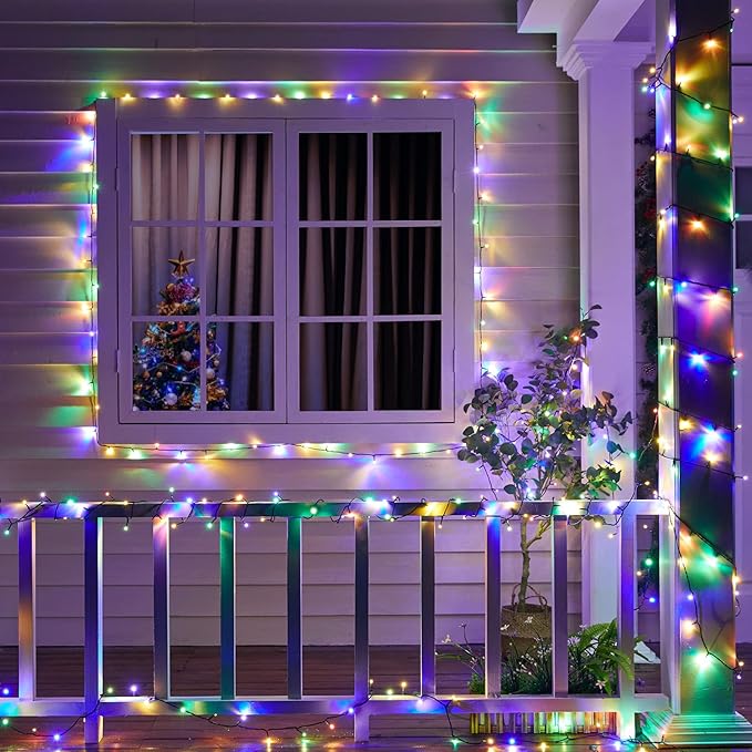 Christmas String Lights, 168Ft 600 LED Twinkle Fairy Lights Tree Lights with 8 Light Modes for Christmas Trees Garland Wreath Wedding Indoor Outdoor Holiday Decorations - Warm White to Multicolor